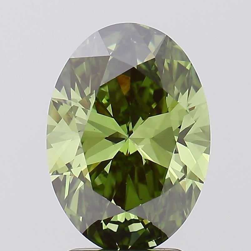 Loose Diamond - OVAL 3.0ct Fancy Vivid Green VS1