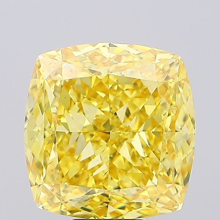 Loose Diamond - CUSHION MODIFIED 10.8ct Fancy Vivid Yellow VS2