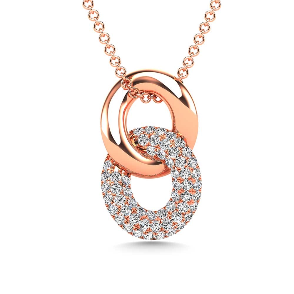 Diamond 1/5 Ct.Tw. Fashion Pendant in 10K Rose Gold: Diamond 1/5 Ct.Tw. Fashion Pendant in 10K Rose Gold 10k Rose Gold Stone Color: H-i Stone Clarity: I2 Unless otherwise specified, pendants that include a chain are paired with our standard 18-inch leng