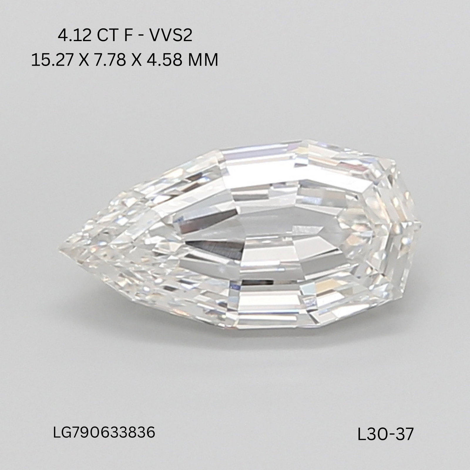 Loose Diamond - PEAR 4.12ct F VVS2