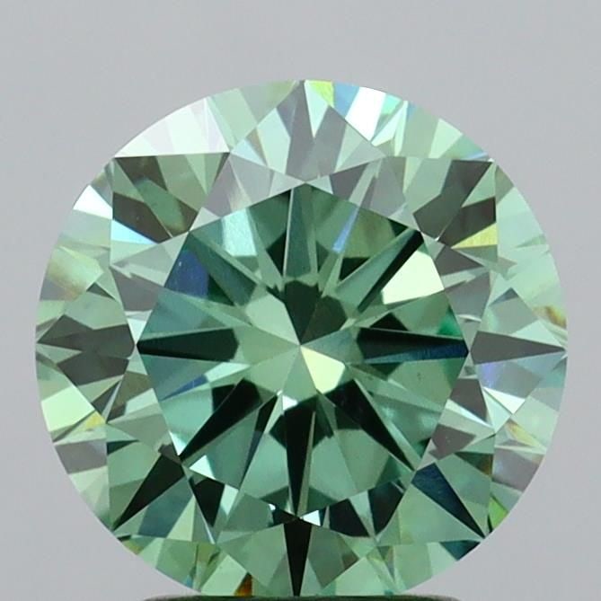Loose Diamond - ROUND 2.62ct Fancy Vivid Green VS1