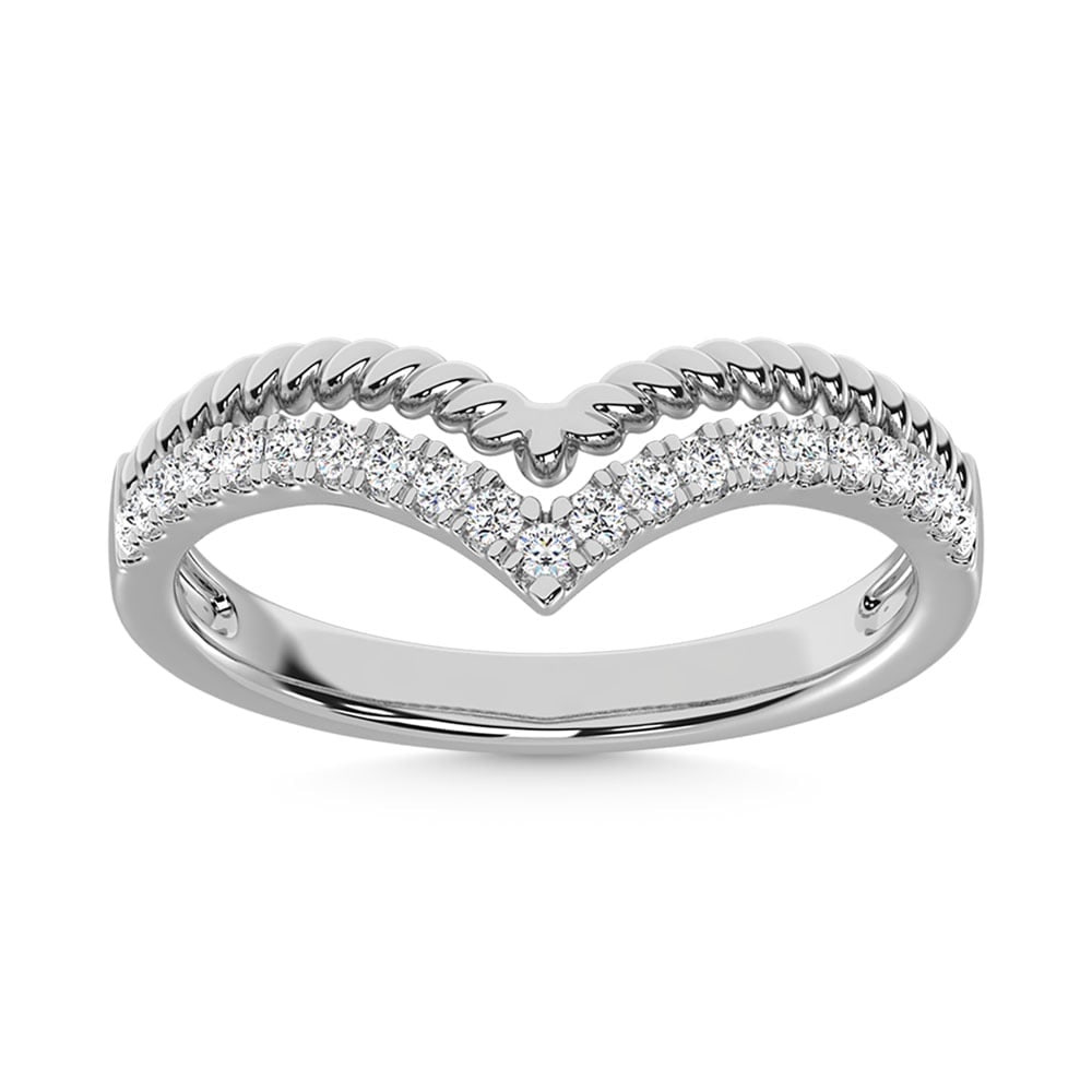14K White Gold Diamond 1/4 Ct.Tw. Stack Band: 14K White Gold Diamond 1/4 Ct.Tw. Stack Band 14k White Gold Stone Color: G-h Stone Clarity: I2 Each ring is presented in standard size 6.5. Complimentary resizing is available between sizes 510 (in 1/