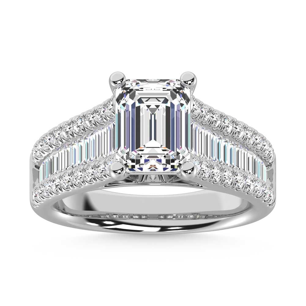 14K White Gold Lab Grown Diamond 3 5/8 Ct.Tw. Emerald Shape Solitaire Ring: 14K White Gold Lab Grown Diamond 3 5/8 Ct.Tw. Emerald Shape Solitaire Ring 14k White Gold Stone Color: D-f Stone Clarity: Vs Each ring is presented in standard size 6.5. Complimentary resizing is avai