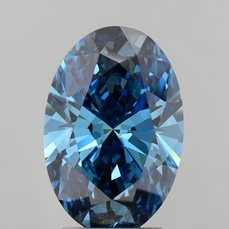 Loose Diamond - OVAL 3.18ct Fancy Vivid Blue VS1