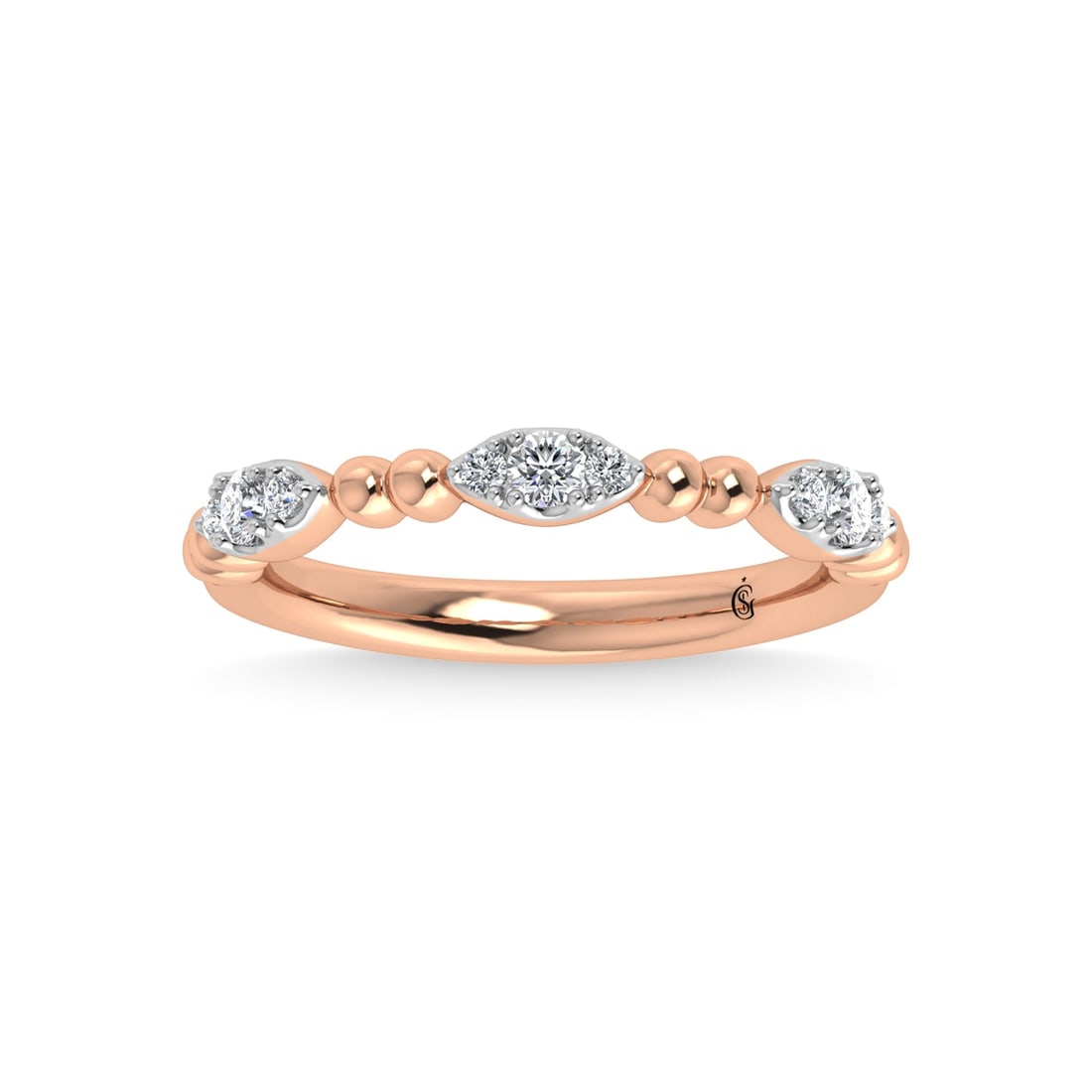 10K Rose Gold Diamond 1/5 Ct.Tw. Stackable Band (1 of 4)