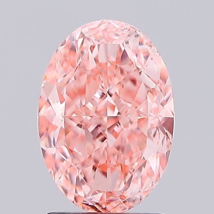 Loose Diamond - OVAL 2.5ct Fancy Intense Orangey Pink VVS2