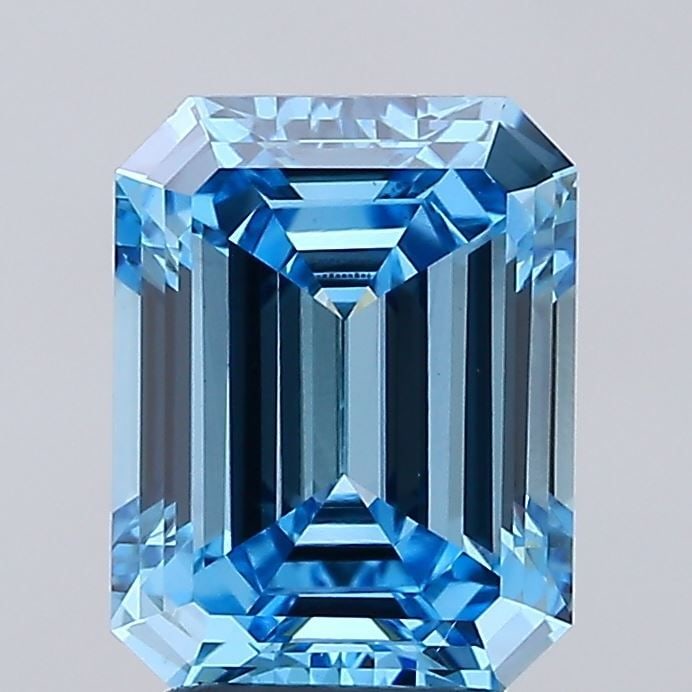 Loose Diamond - EMERALD 2.55ct Fancy Vivid Blue VS1