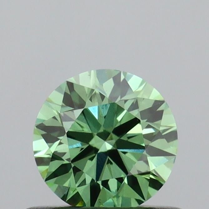 Ideal Loose Diamond - ROUND 0.52ct Fancy Vivid Green VS1