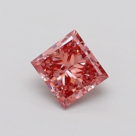 Loose Diamond - PRINCESS 0.4ct Fancy Vivid Brownish Pink VS2