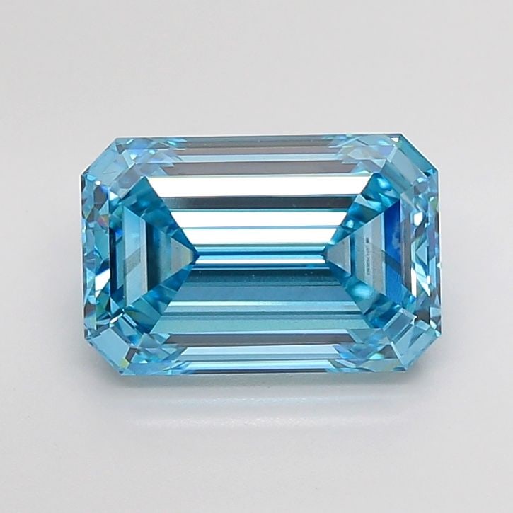 Loose Diamond - EMERALD 5.01ct Fancy Vivid Blue VS1