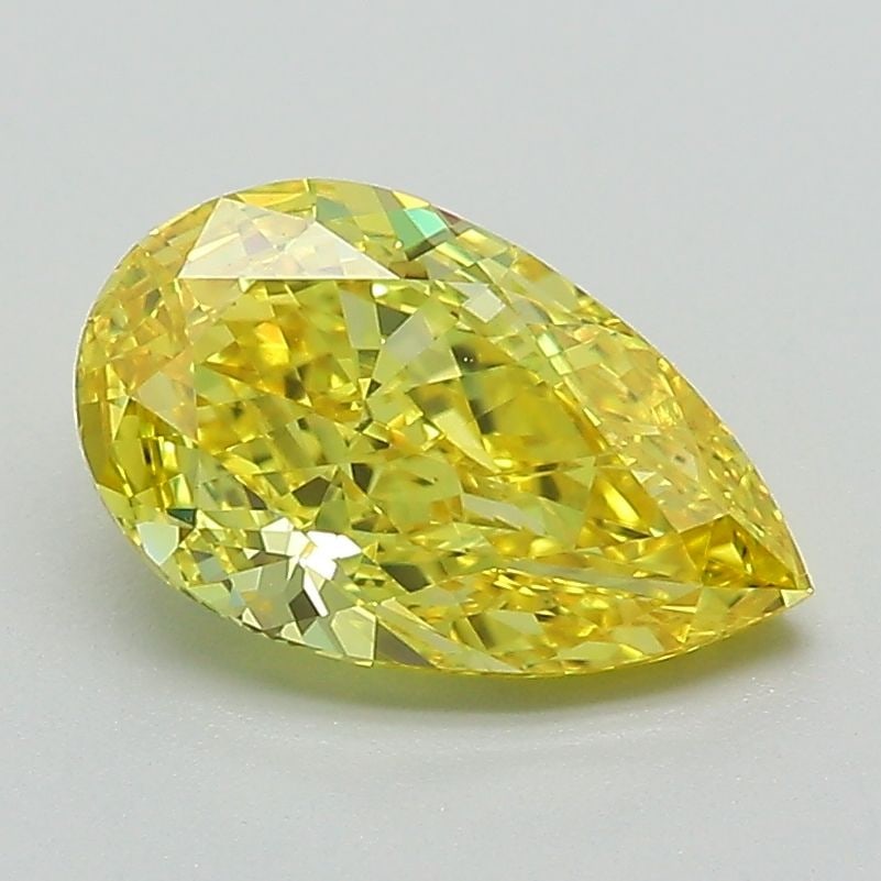 Loose Diamond - PEAR 1.62ct Fancy Vivid Yellow VS1: Loose Diamond - PEAR 1.62ct Fancy Vivid Yellow VS1 Source: This is a real non-mined Diamond that has been grown in a lab Shape: PEAR Carats: 1.62 Color: Fancy Vivid Yellow Certification: IGI Video: