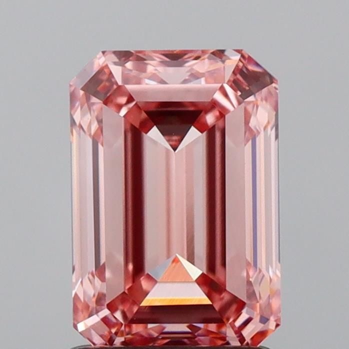 Loose Diamond - EMERALD 1.7ct Fancy Vivid Pink VVS2