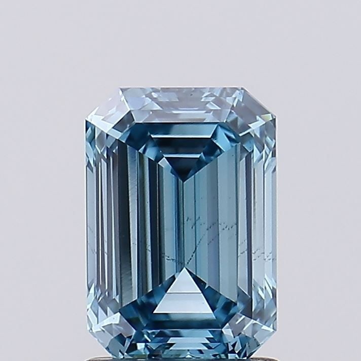 Loose Diamond - EMERALD 1.55ct Fancy Vivid Blue SI1