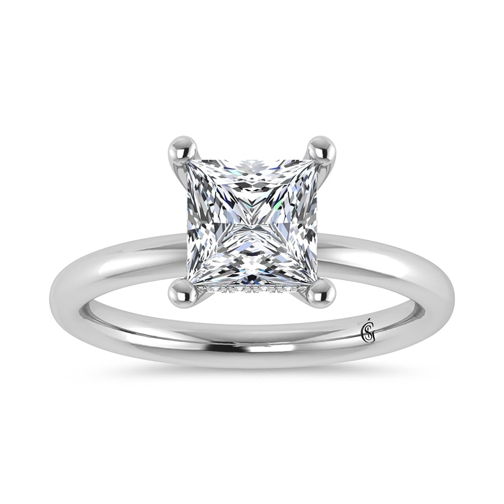14K White Gold Lab Grown Princess Shape Lab Grown Diamond 1 1/2 ct.tw. Certified Solitaire (1 of 4)