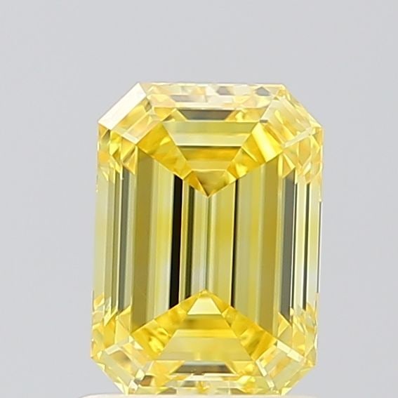 Loose Diamond - EMERALD 1.07ct Fancy Vivid Yellow VVS1