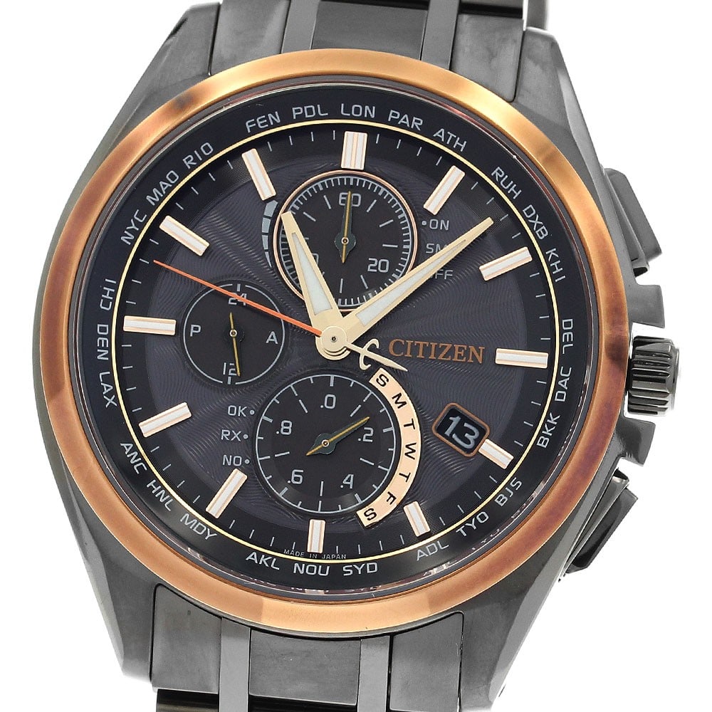 Citizen Attesa Titanium Solar Radio Watch AT8046-51E: Citizen Attesa Titanium Solar Radio Watch AT8046-51E This Citizen Attesa 100th Anniversary men's wristwatch features a sleek black dial and is crafted from durable titanium for both the case and band.