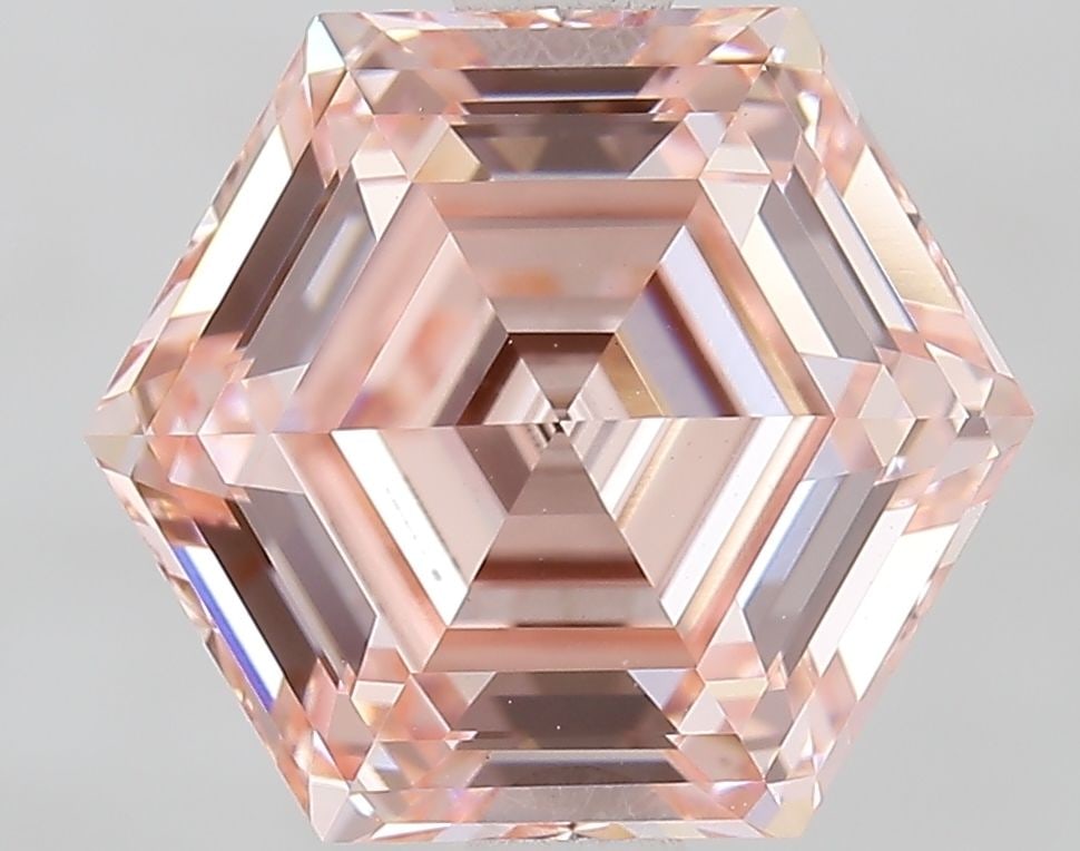 Loose Diamond - HEXAGONAL 2.4ct Fancy Vivid Pink VVS2: Loose Diamond - HEXAGONAL 2.4ct Fancy Vivid Pink VVS2 Source: This is a real non-mined Diamond that has been grown in a lab Shape: HEXAGONAL Carats: 2.4 Color: Fancy Vivid Pink Certification: IGI Vide