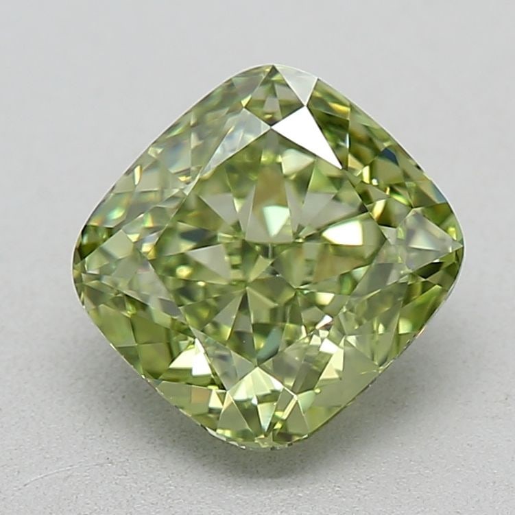Loose Diamond - CUSHION BRILLIANT 1.02ct Fancy Vivid Green IF: Loose Diamond - CUSHION BRILLIANT 1.02ct Fancy Vivid Green IF Source: This is a real non-mined Diamond that has been grown in a lab Shape: CUSHION BRILLIANT Carats: 1.02 Color: Fancy Vivid Green Certi