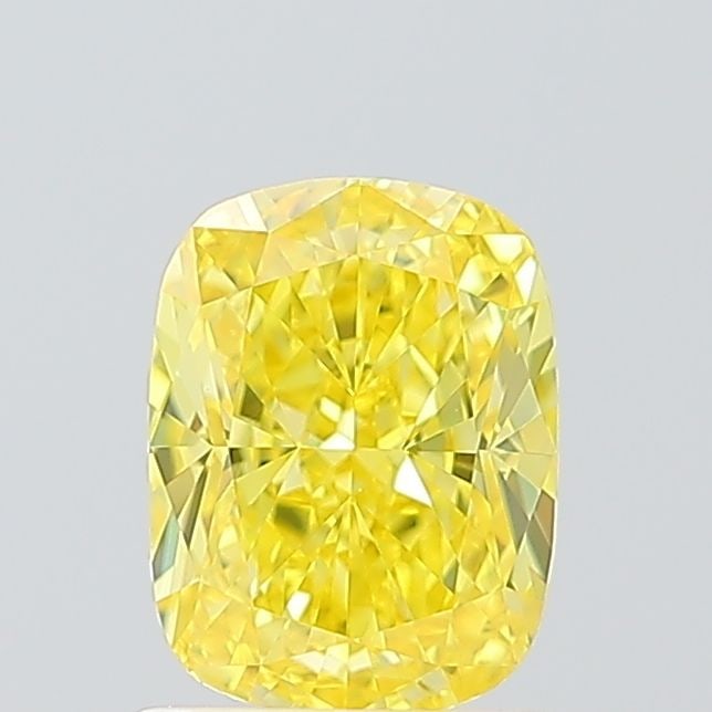 Loose Diamond - CUSHION MODIFIED 1.53ct Fancy Vivid Yellow VVS2: Loose Diamond - CUSHION MODIFIED 1.53ct Fancy Vivid Yellow VVS2 Source: This is a real non-mined Diamond that has been grown in a lab Shape: CUSHION MODIFIED Carats: 1.53 Color: Fancy Vivid Yellow Cer