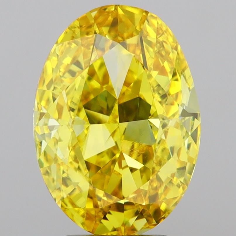Loose Diamond - OVAL 4.0ct Fancy Vivid Yellow VS2: Loose Diamond - OVAL 4.0ct Fancy Vivid Yellow VS2 Source: This is a real non-mined Diamond that has been grown in a lab Shape: OVAL Carats: 4.0 Color: Fancy Vivid Yellow Certification: IGI Video: