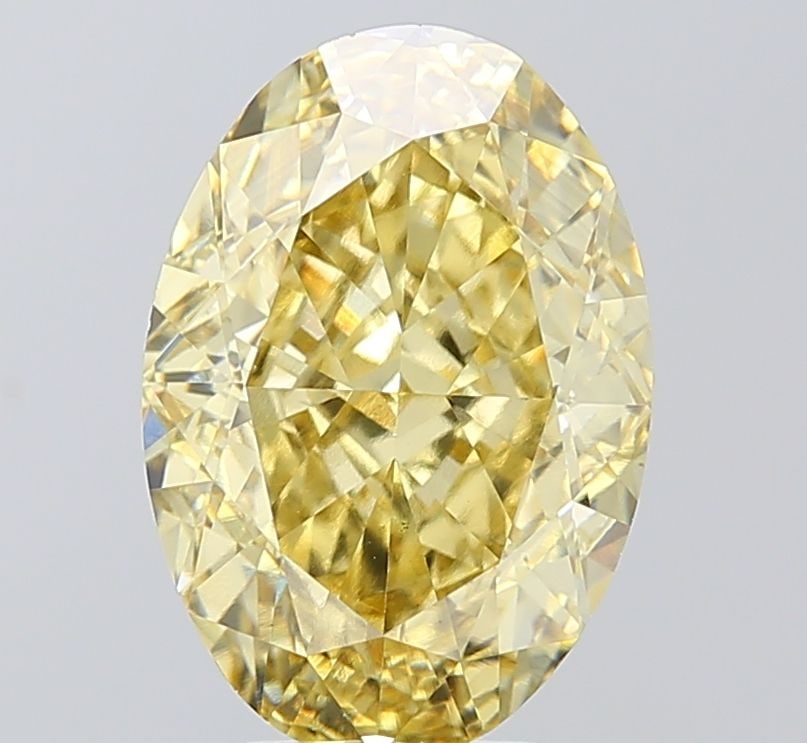 Loose Diamond - OVAL 5.03ct Fancy Intense Yellow VS1: Loose Diamond - OVAL 5.03ct Fancy Intense Yellow VS1 Source: This is a real non-mined Diamond that has been grown in a lab Shape: OVAL Carats: 5.03 Color: Fancy Intense Yellow Certification: IGI Video