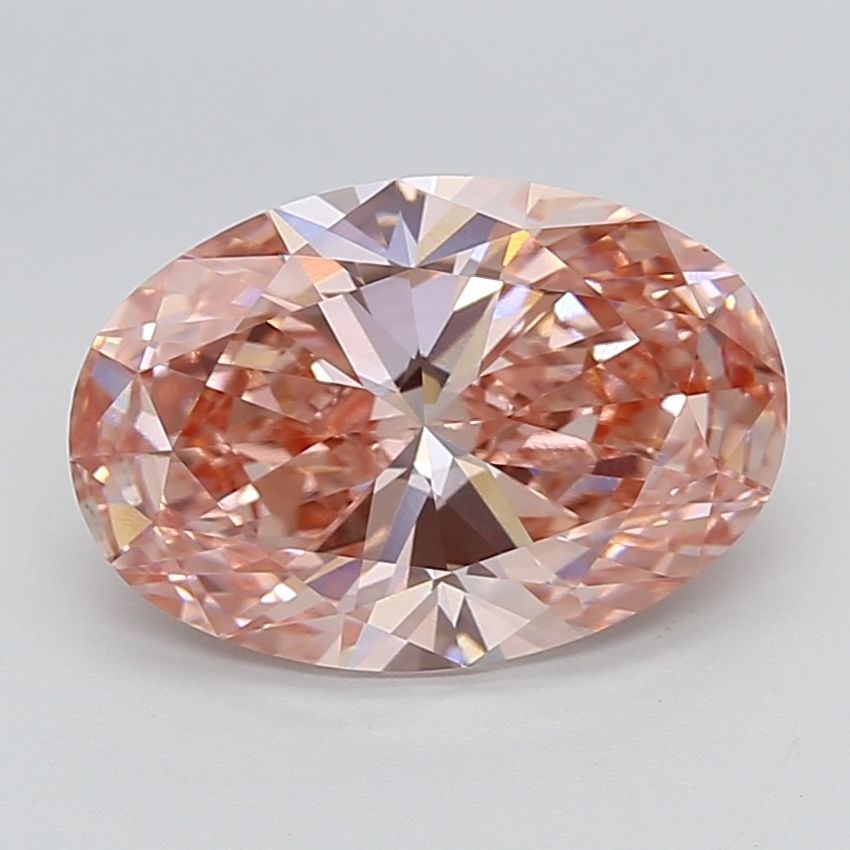 Loose Diamond - OVAL 4.38ct Fancy Vivid Pink VVS2: Loose Diamond - OVAL 4.38ct Fancy Vivid Pink VVS2 Source: This is a real non-mined Diamond that has been grown in a lab Shape: OVAL Carats: 4.38 Color: Fancy Vivid Pink Certification: IGI Video: