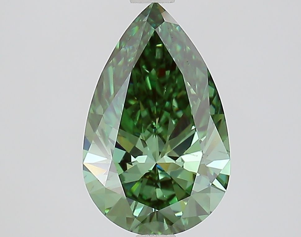 Loose Diamond - PEAR 1.96ct Fancy Vivid Green VS2: Loose Diamond - PEAR 1.96ct Fancy Vivid Green VS2 Source: This is a real non-mined Diamond that has been grown in a lab Shape: PEAR Carats: 1.96 Color: Fancy Vivid Green Certification: IGI Video: