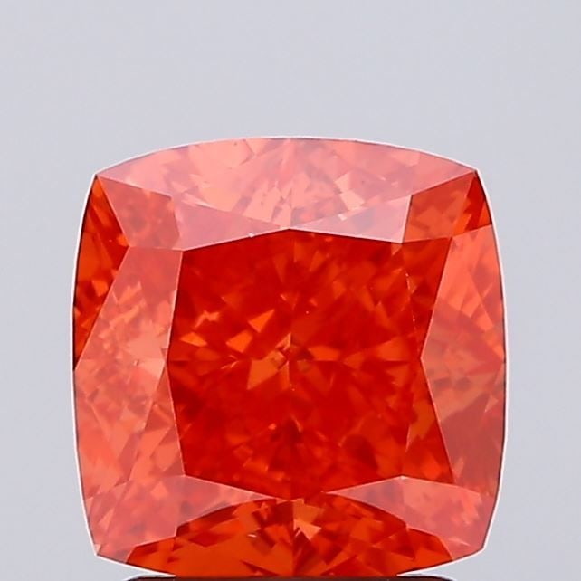 Loose Diamond - CUSHION BRILLIANT 2.6ct Fancy Intense Red VS1: Loose Diamond - CUSHION BRILLIANT 2.6ct Fancy Intense Red VS1 Source: This is a real non-mined Diamond that has been grown in a lab Shape: CUSHION BRILLIANT Carats: 2.6 Color: Fancy Intense Red Certif