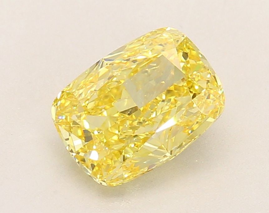 Loose Diamond - CUSHION MODIFIED 2.06ct Fancy Vivid Yellow VS1: Loose Diamond - CUSHION MODIFIED 2.06ct Fancy Vivid Yellow VS1 Source: This is a real non-mined Diamond that has been grown in a lab Shape: CUSHION MODIFIED Carats: 2.06 Color: Fancy Vivid Yellow Cert