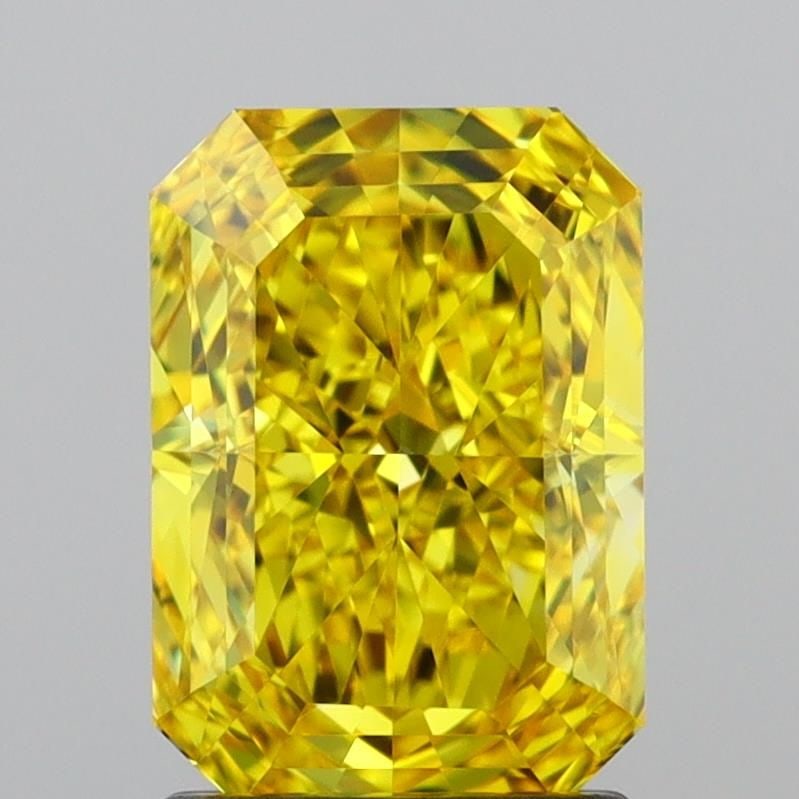 Loose Diamond - RADIANT 1.74ct Fancy Vivid Yellow IF: Loose Diamond - RADIANT 1.74ct Fancy Vivid Yellow IF Source: This is a real non-mined Diamond that has been grown in a lab Shape: RADIANT Carats: 1.74 Color: Fancy Vivid Yellow Certification: IGI Vide