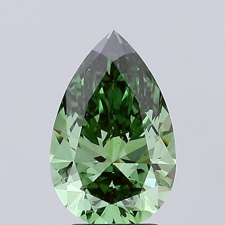 Loose Diamond - PEAR 3.09ct Fancy Vivid Green VS1: Loose Diamond - PEAR 3.09ct Fancy Vivid Green VS1 Source: This is a real non-mined Diamond that has been grown in a lab Shape: PEAR Carats: 3.09 Color: Fancy Vivid Green Certification: IGI Video: