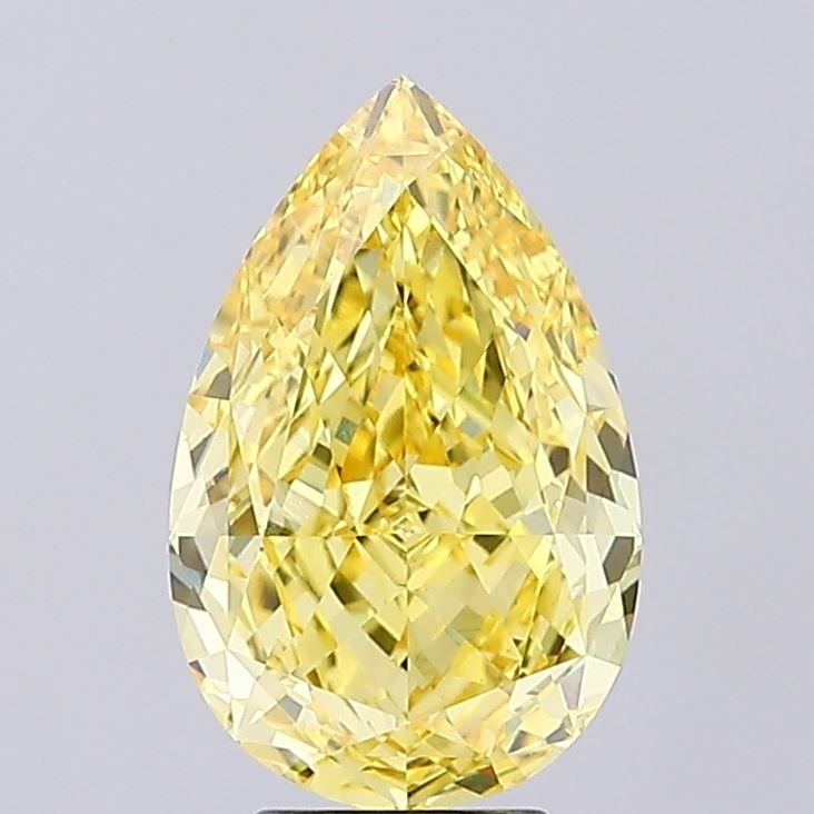Loose Diamond - PEAR 5.04ct Fancy Intense Yellow VVS2: Loose Diamond - PEAR 5.04ct Fancy Intense Yellow VVS2 Source: This is a real non-mined Diamond that has been grown in a lab Shape: PEAR Carats: 5.04 Color: Fancy Intense Yellow Certification: IGI Vide