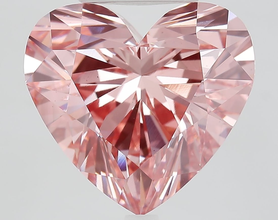 Loose Diamond - HEART 10.33ct Fancy Vivid Pink VS1: Loose Diamond - HEART 10.33ct Fancy Vivid Pink VS1 Source: This is a real non-mined Diamond that has been grown in a lab Shape: HEART Carats: 10.33 Color: Fancy Vivid Pink Certification: IGI Video: