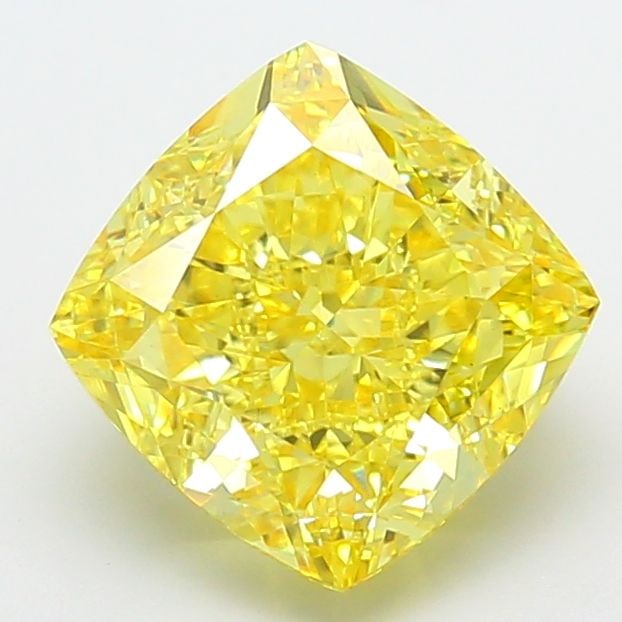 Loose Diamond - CUSHION MODIFIED 5.05ct Fancy Vivid Yellow VS1: Loose Diamond - CUSHION MODIFIED 5.05ct Fancy Vivid Yellow VS1 Source: This is a real non-mined Diamond that has been grown in a lab Shape: CUSHION MODIFIED Carats: 5.05 Color: Fancy Vivid Yellow Cert