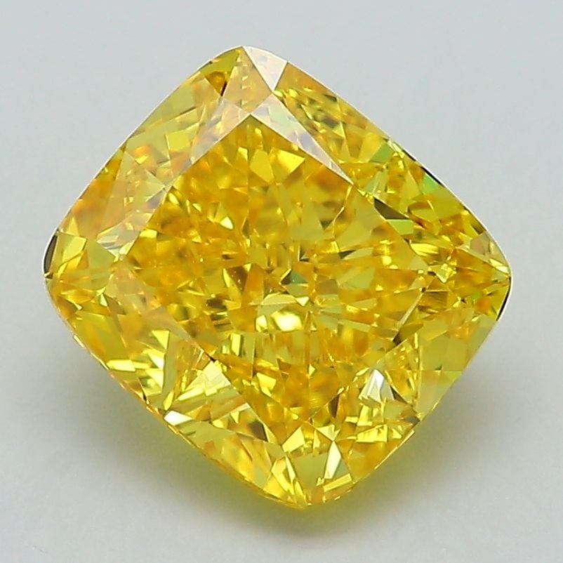 Loose Diamond - CUSHION MODIFIED 2.8ct Fancy Vivid Yellow VS1: Loose Diamond - CUSHION MODIFIED 2.8ct Fancy Vivid Yellow VS1 Source: This is a real non-mined Diamond that has been grown in a lab Shape: CUSHION MODIFIED Carats: 2.8 Color: Fancy Vivid Yellow Certif