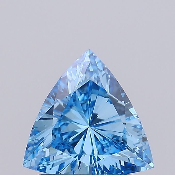 Loose Diamond - TRIANGULAR 1.02ct Fancy Vivid Blue VS1: Loose Diamond - TRIANGULAR 1.02ct Fancy Vivid Blue VS1 Source: This is a real non-mined Diamond that has been grown in a lab Shape: TRIANGULAR Carats: 1.02 Color: Fancy Vivid Blue Certification: IGI V