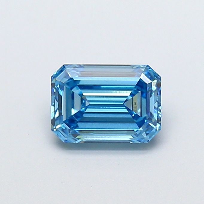 Loose Diamond - EMERALD 1.03ct Fancy Vivid Blue VVS2: Loose Diamond - EMERALD 1.03ct Fancy Vivid Blue VVS2 Source: This is a real non-mined Diamond that has been grown in a lab Shape: EMERALD Carats: 1.03 Color: Fancy Vivid Blue Certification: IGI Video: