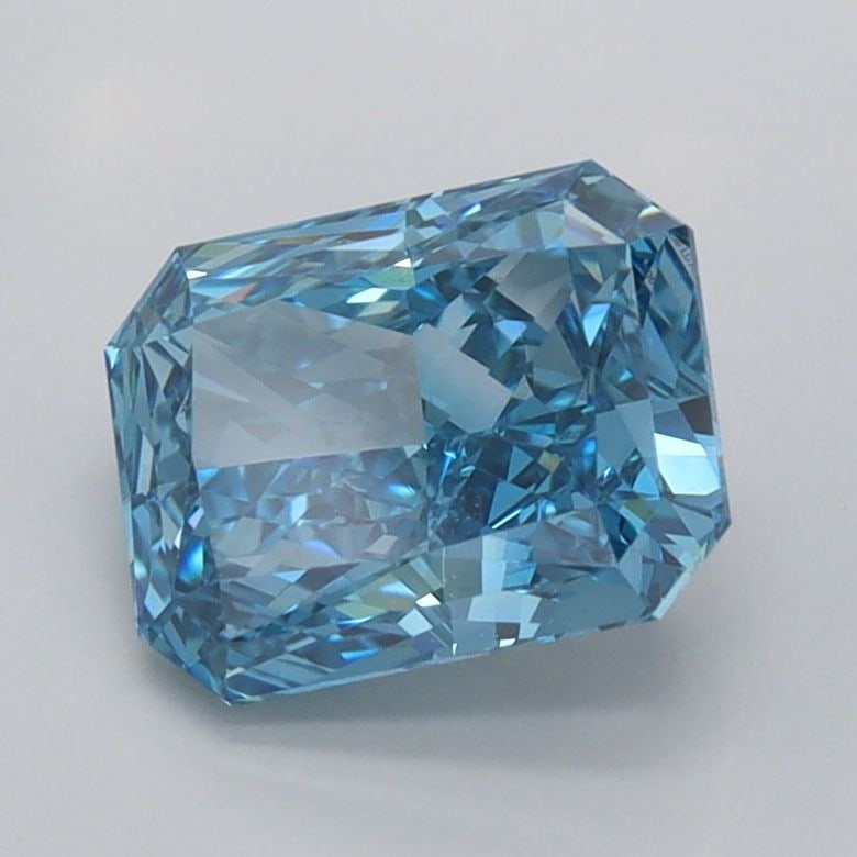 Loose Diamond - RADIANT 1.57ct Fancy Vivid Blue VS2: Loose Diamond - RADIANT 1.57ct Fancy Vivid Blue VS2 Source: This is a real non-mined Diamond that has been grown in a lab Shape: RADIANT Carats: 1.57 Color: Fancy Vivid Blue Certification: IGI Video: