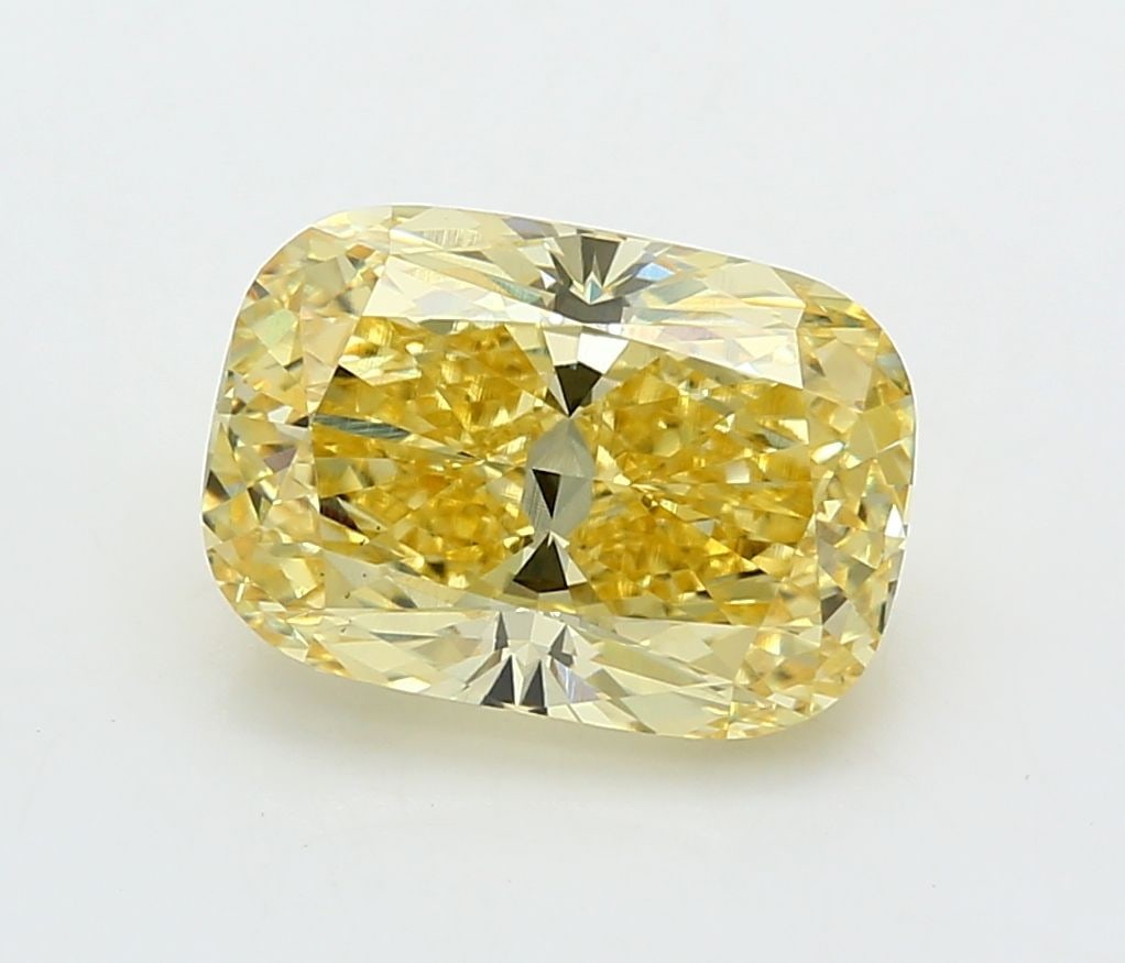 Loose Diamond - CUSHION MODIFIED 4.71ct Fancy Vivid Yellow VS1: Loose Diamond - CUSHION MODIFIED 4.71ct Fancy Vivid Yellow VS1 Source: This is a real non-mined Diamond that has been grown in a lab Shape: CUSHION MODIFIED Carats: 4.71 Color: Fancy Vivid Yellow Cert