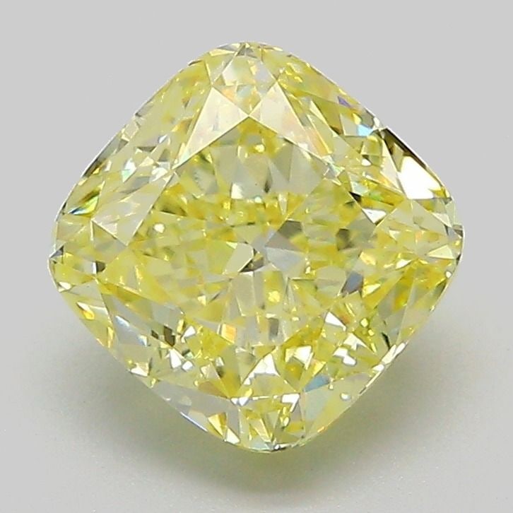 Loose Diamond - CUSHION MODIFIED 2.25ct Fancy Yellow VS1: Loose Diamond - CUSHION MODIFIED 2.25ct Fancy Yellow VS1 Source: This is a real non-mined Diamond that has been grown in a lab Shape: CUSHION MODIFIED Carats: 2.25 Color: Fancy Yellow Certification: I