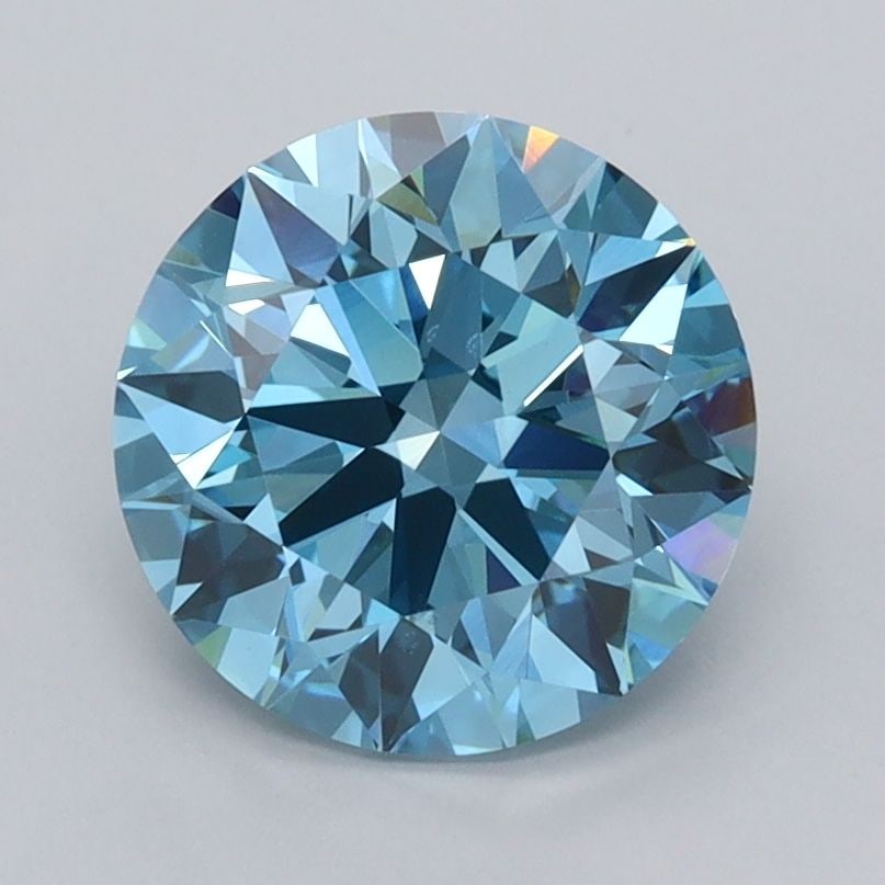 Ideal Loose Diamond - ROUND 2.07ct Fancy Vivid Blue VVS2: Ideal Loose Diamond - ROUND 2.07ct Fancy Vivid Blue VVS2 Source: This is a real non-mined Diamond that has been grown in a lab Shape: ROUND Carats: 2.07 Color: Fancy Vivid Blue Certification: IGI Vide