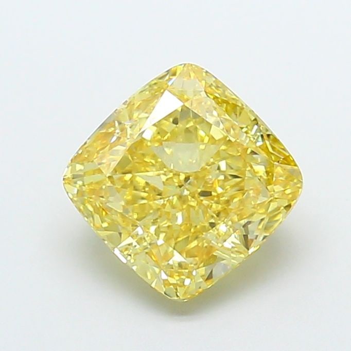 Loose Diamond - CUSHION MODIFIED 5.04ct Fancy Vivid Yellow VVS2: Loose Diamond - CUSHION MODIFIED 5.04ct Fancy Vivid Yellow VVS2 Source: This is a real non-mined Diamond that has been grown in a lab Shape: CUSHION MODIFIED Carats: 5.04 Color: Fancy Vivid Yellow Cer