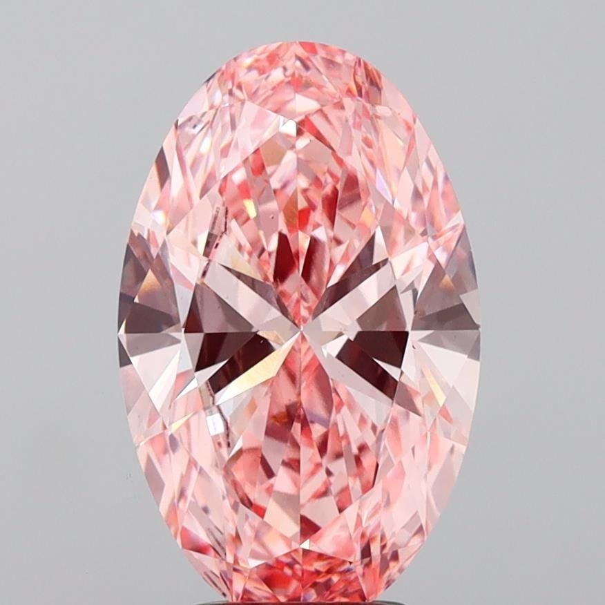 Loose Diamond - OVAL 4.02ct Fancy Vivid Pink VS1: Loose Diamond - OVAL 4.02ct Fancy Vivid Pink VS1 Source: This is a real non-mined Diamond that has been grown in a lab Shape: OVAL Carats: 4.02 Color: Fancy Vivid Pink Certification: IGI Video: