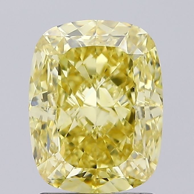 Loose Diamond - CUSHION MODIFIED 2.13ct Fancy Intense Yellow VVS2: Loose Diamond - CUSHION MODIFIED 2.13ct Fancy Intense Yellow VVS2 Source: This is a real non-mined Diamond that has been grown in a lab Shape: CUSHION MODIFIED Carats: 2.13 Color: Fancy Intense Yellow