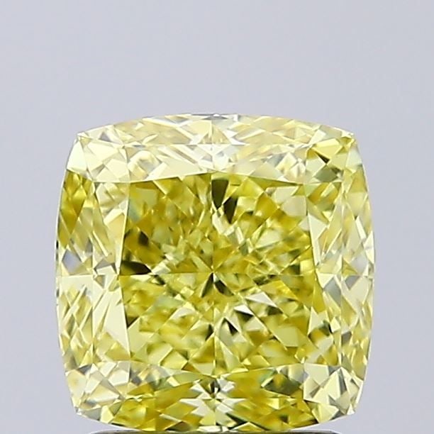 Loose Diamond - CUSHION MODIFIED 2.07ct Fancy Intense Yellow VVS2: Loose Diamond - CUSHION MODIFIED 2.07ct Fancy Intense Yellow VVS2 Source: This is a real non-mined Diamond that has been grown in a lab Shape: CUSHION MODIFIED Carats: 2.07 Color: Fancy Intense Yellow
