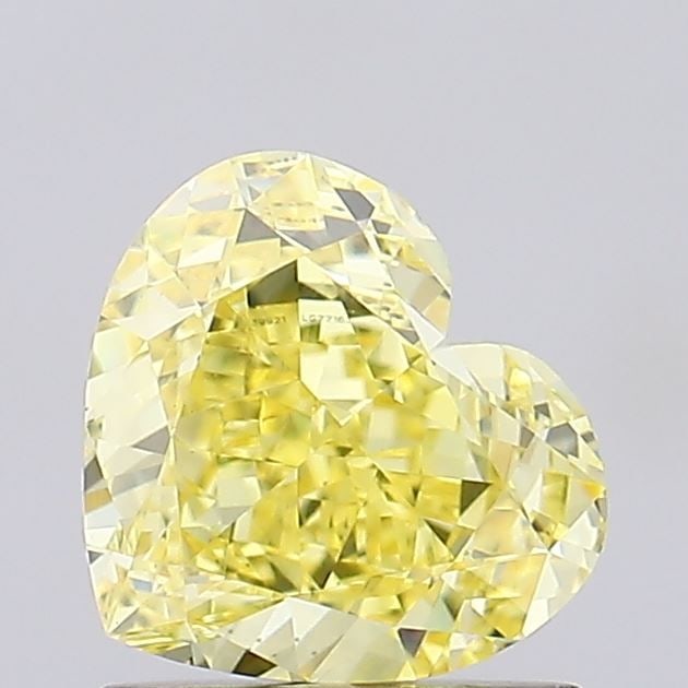 Loose Diamond - HEART 1.4ct Fancy Vivid Yellow VS1: Loose Diamond - HEART 1.4ct Fancy Vivid Yellow VS1 Source: This is a real non-mined Diamond that has been grown in a lab Shape: HEART Carats: 1.4 Color: Fancy Vivid Yellow Certification: IGI Video: