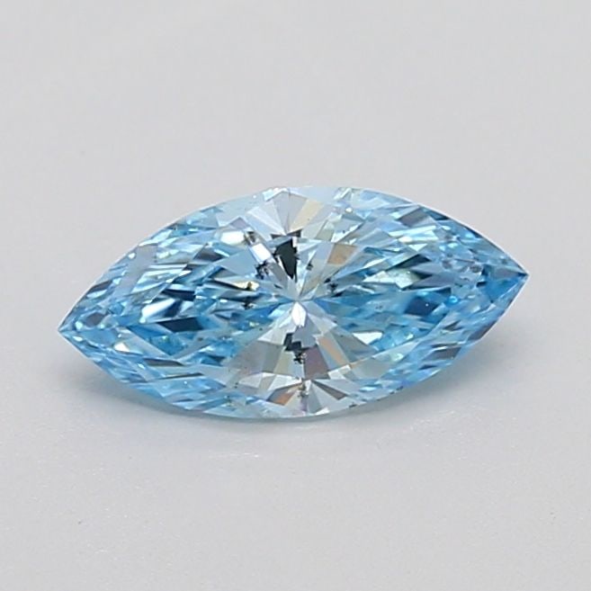 Loose Diamond - MARQUISE 0.58ct Fancy Intense Blue SI2: Loose Diamond - MARQUISE 0.58ct Fancy Intense Blue SI2 Source: This is a real non-mined Diamond that has been grown in a lab Shape: MARQUISE Carats: 0.58 Color: Fancy Intense Blue Certification: NONE 