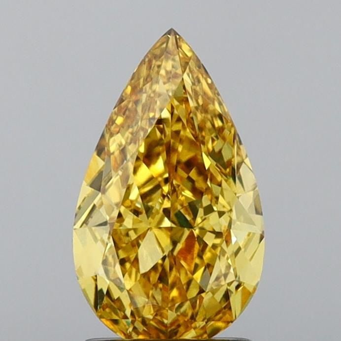 Loose Diamond - PEAR 2.15ct Fancy Vivid Yellow VS1: Loose Diamond - PEAR 2.15ct Fancy Vivid Yellow VS1 Source: This is a real non-mined Diamond that has been grown in a lab Shape: PEAR Carats: 2.15 Color: Fancy Vivid Yellow Certification: IGI Video: