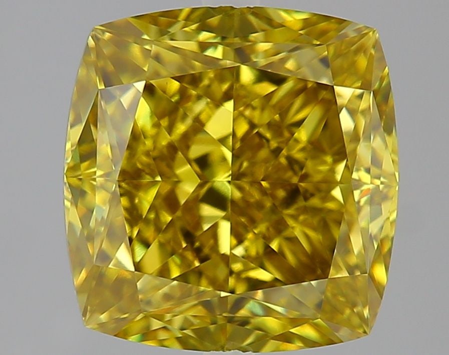 Loose Diamond - CUSHION MODIFIED 4.01ct Fancy Vivid Yellow VS1: Loose Diamond - CUSHION MODIFIED 4.01ct Fancy Vivid Yellow VS1 Source: This is a real non-mined Diamond that has been grown in a lab Shape: CUSHION MODIFIED Carats: 4.01 Color: Fancy Vivid Yellow Cert