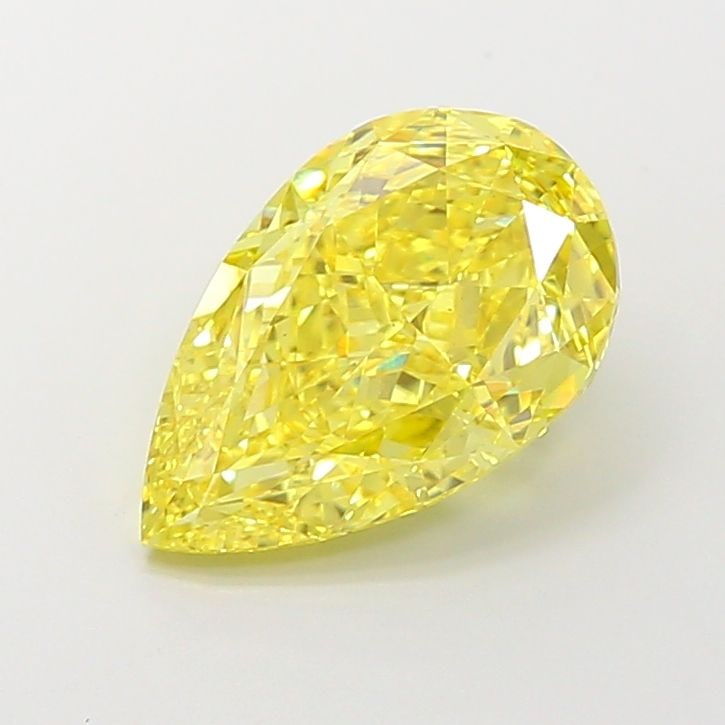 Loose Diamond - PEAR 5.09ct Fancy Vivid Yellow VS1: Loose Diamond - PEAR 5.09ct Fancy Vivid Yellow VS1 Source: This is a real non-mined Diamond that has been grown in a lab Shape: PEAR Carats: 5.09 Color: Fancy Vivid Yellow Certification: IGI Video:
